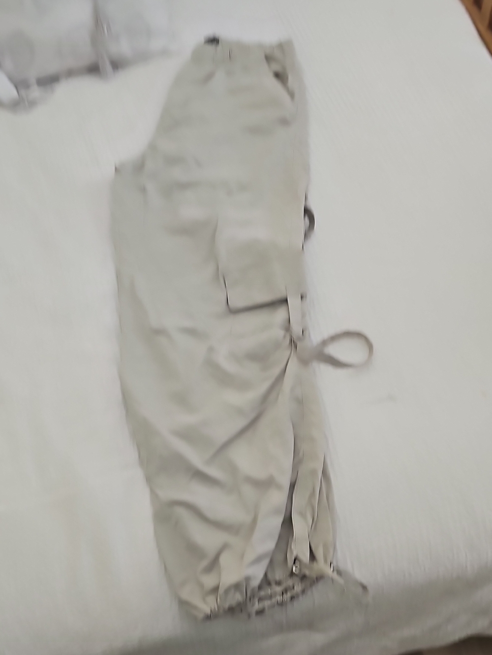 Zara Light Beige Cargo Pants with Side Pockets